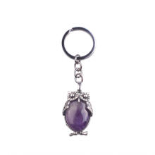 Charms Gemstone Alloy Car Keychain Owl Pendant